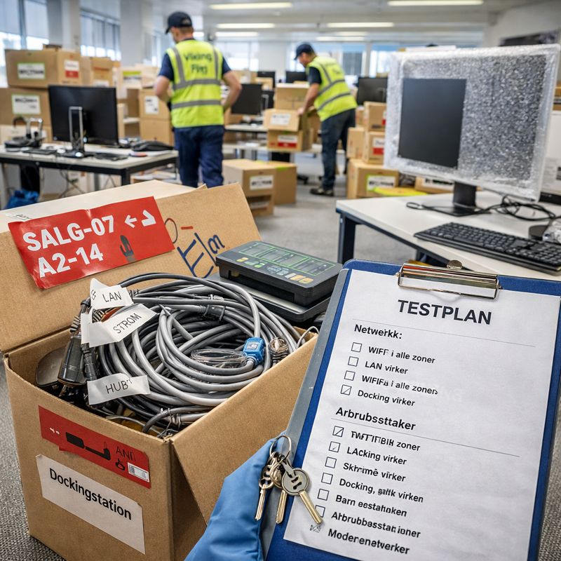 Kontorflytning: guide til IT, skærme og arbejdsstationer (uden skader og kabel-helvede)